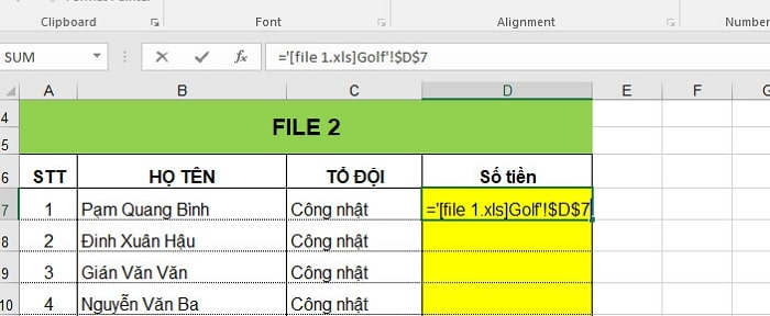 Hướng dẫn cách link từ file excel này sang file excel khác