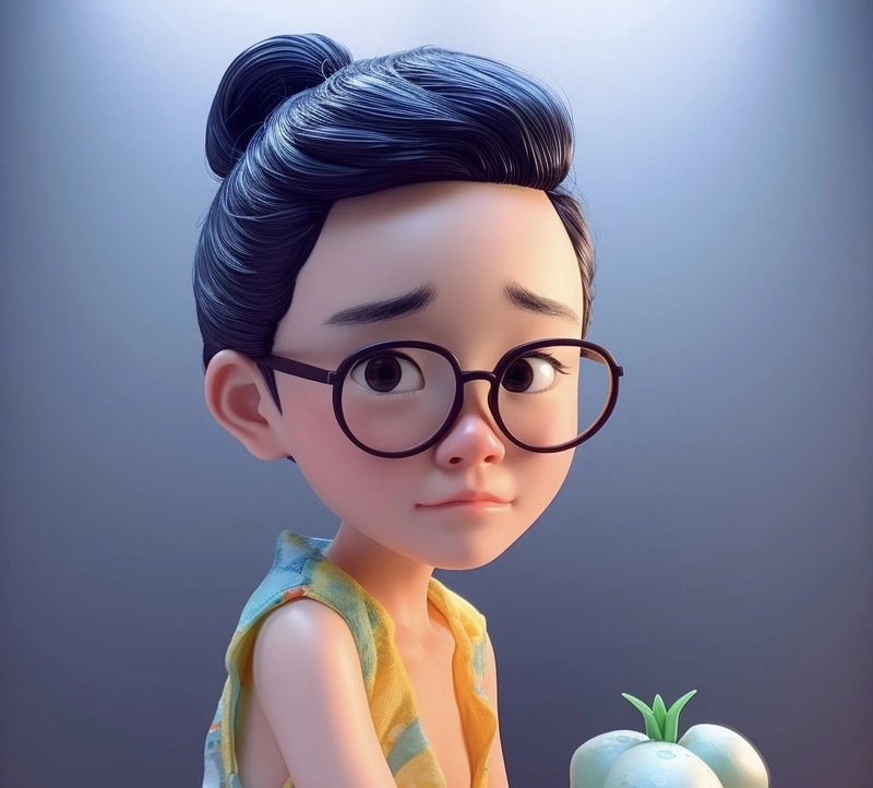Ảnh anime 3D thư giãn với biểu cảm nhẹ nhàng đẹp