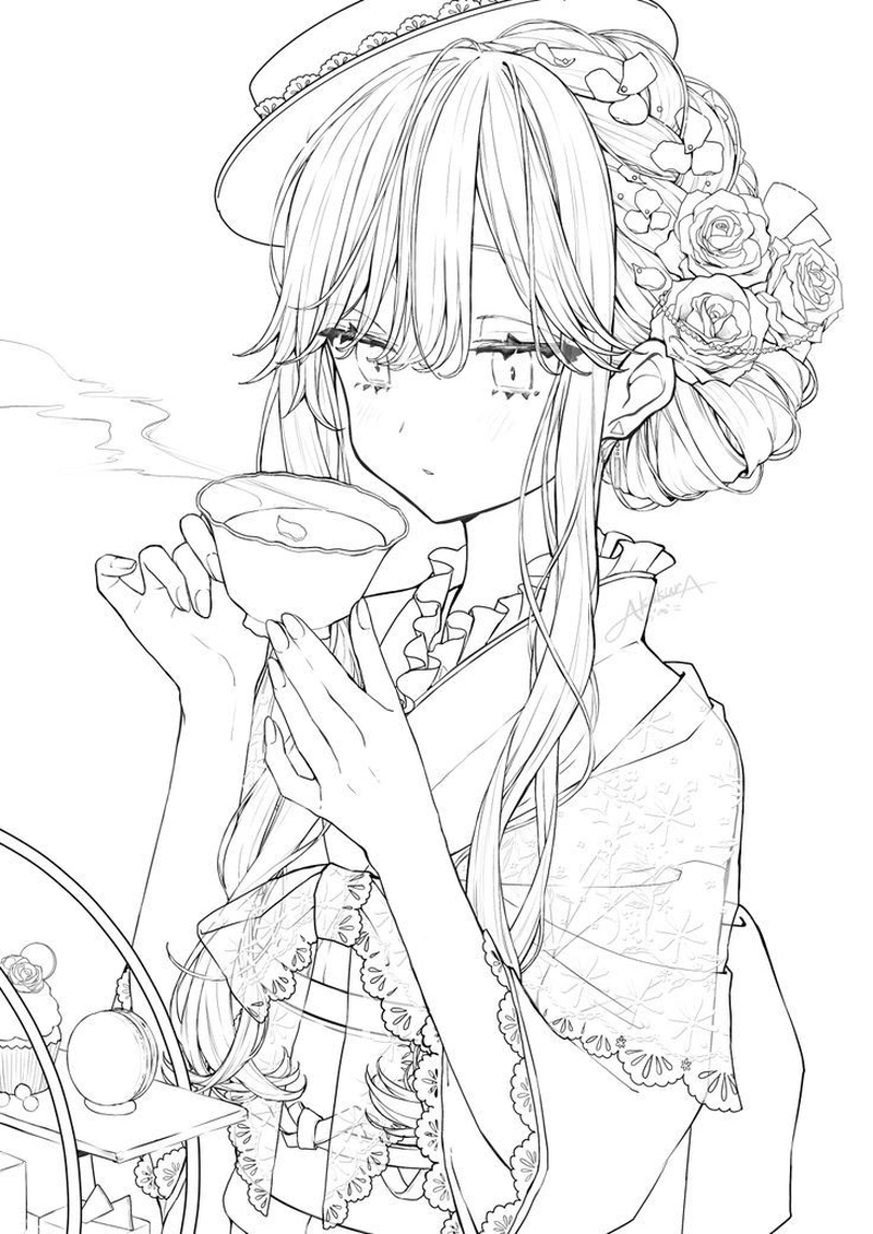 Ảnh anime không màu lấp lánh cùng thần sắc nhẹ nhàng