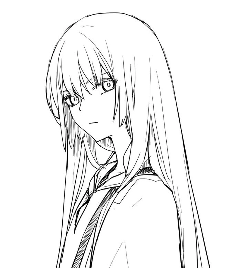 Ảnh anime không màu ngọt ngào với ánh mắt dịu dàng