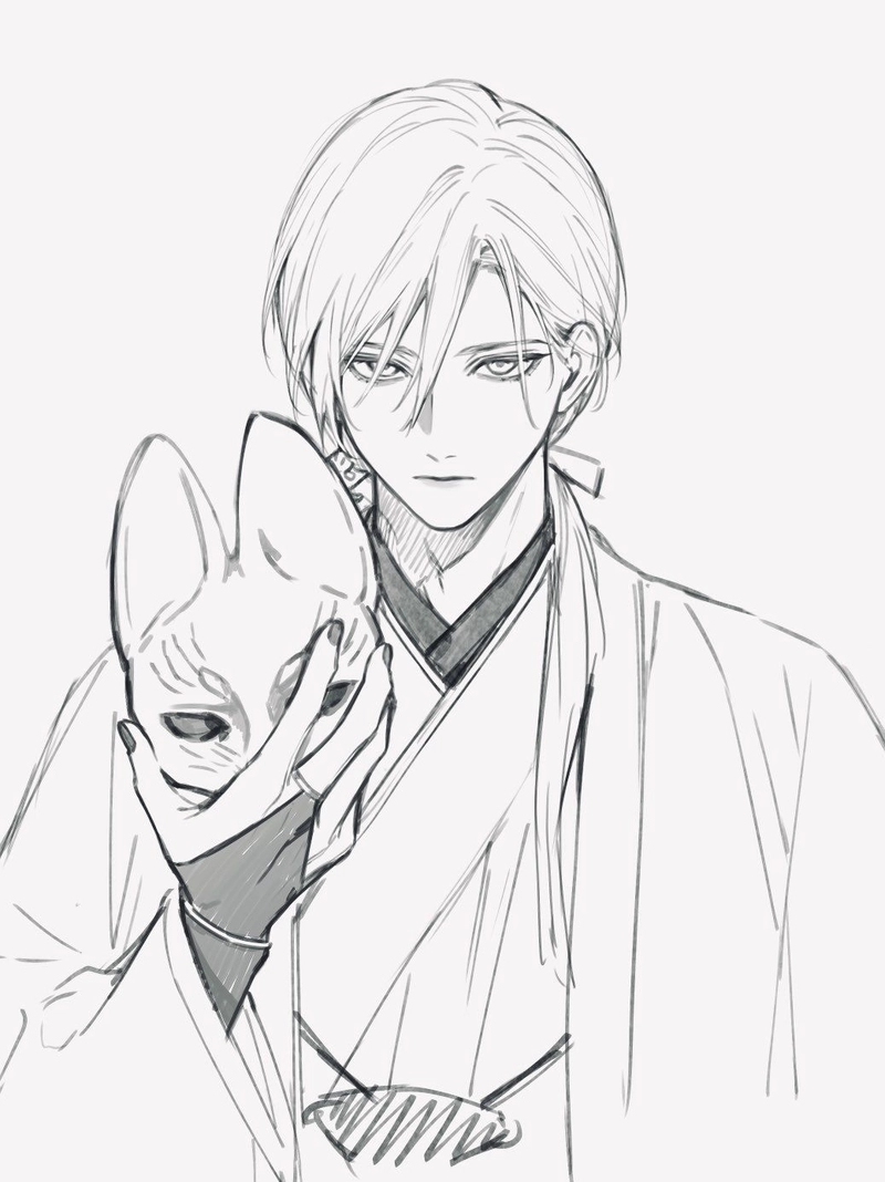 Ảnh anime không màu trong trẻo cùng mái tóc dài đẹp