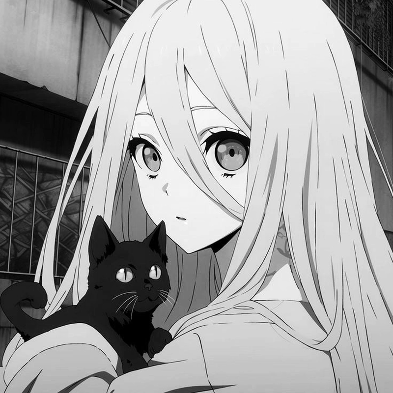 Ảnh anime trắng đen cá tính với biểu cảm đầy cuốn hút