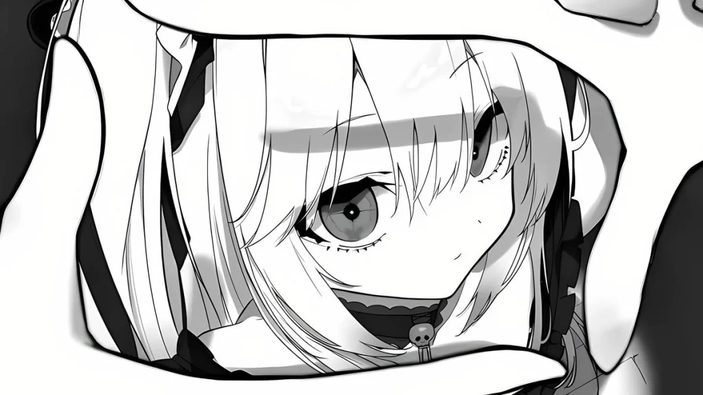 Ảnh anime trắng đen thumbnail