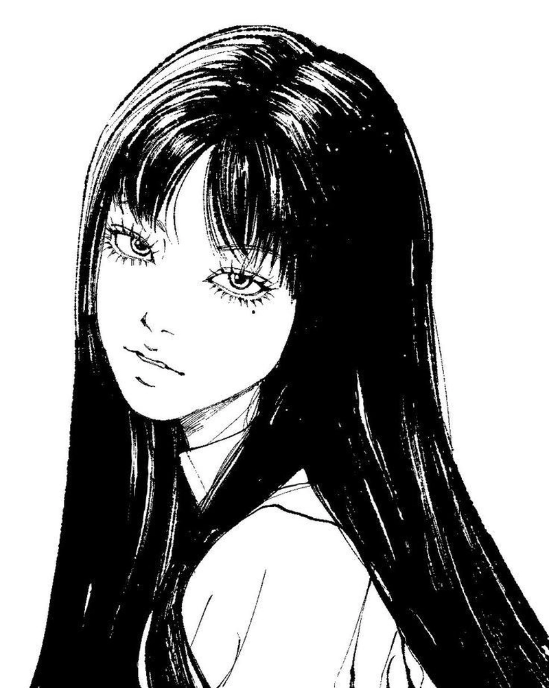Ảnh anime trắng đen tối giản cùng ánh nhìn nổi bật