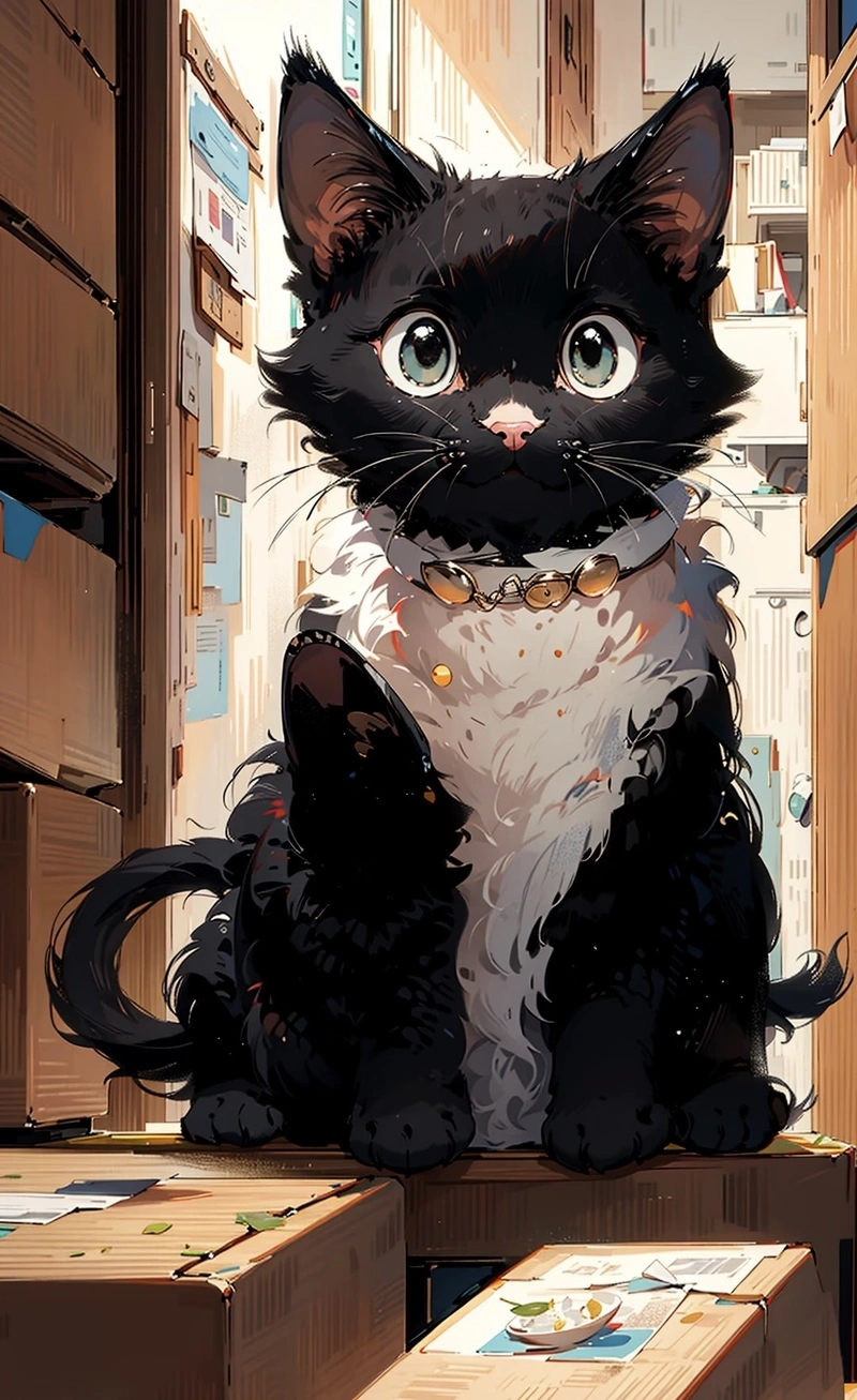Ảnh mèo anime trong trẻo với thần sắc nổi bật riêng
