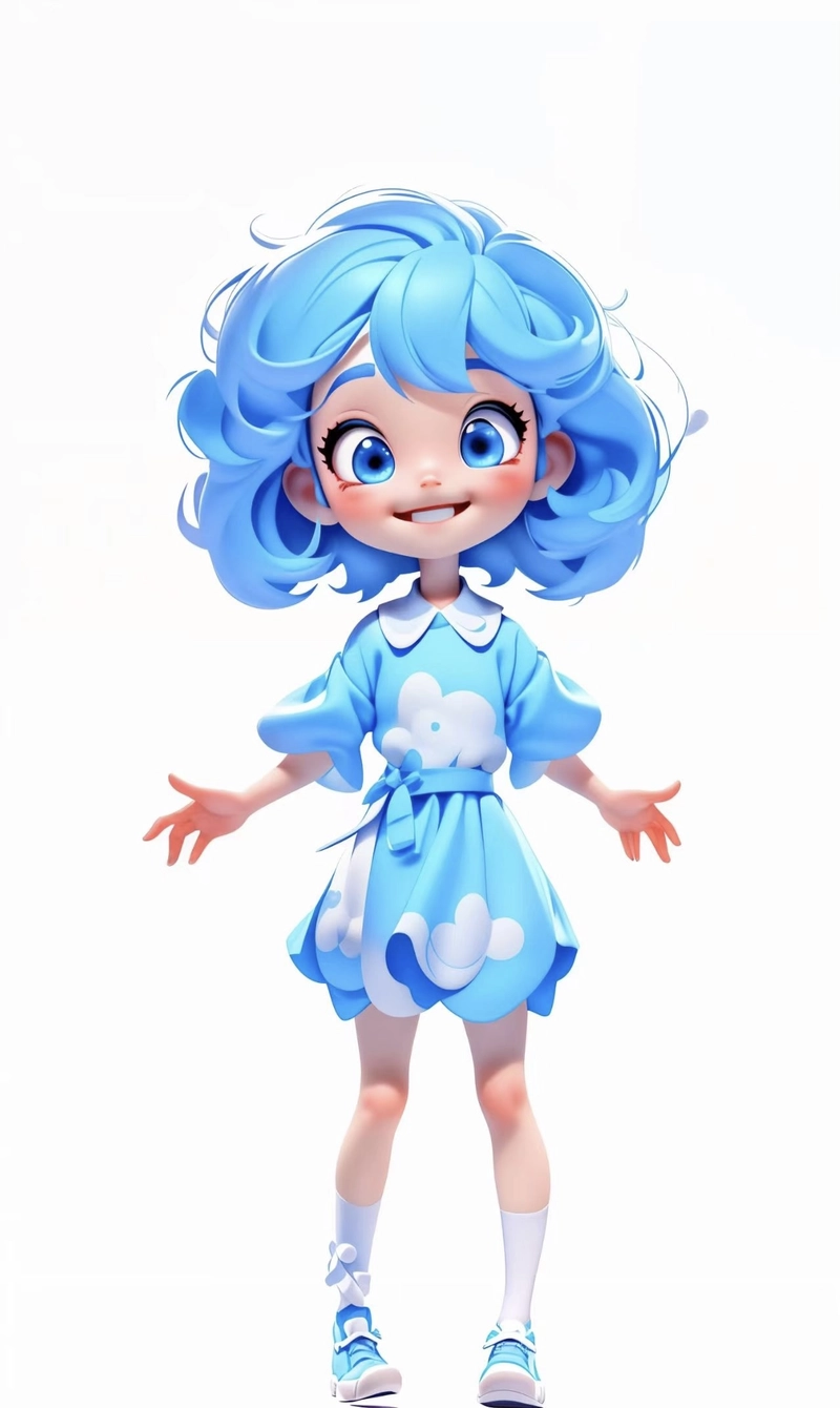 Hình ảnh anime 3D dễ thương với nụ cười nhẹ nhàng