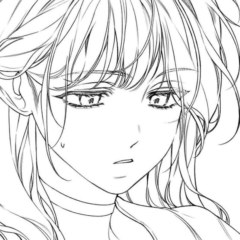 Hình ảnh anime không màu thanh tú cùng nụ cười nhẹ