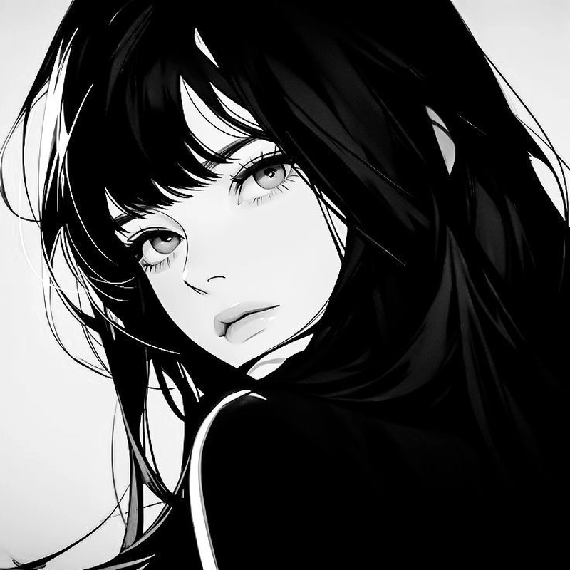 Hình ảnh anime trắng đen sinh động với thần sắc tự nhiên