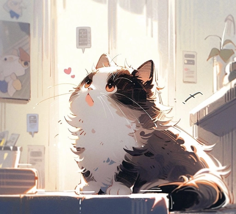 Hình ảnh mèo anime rực rỡ với thần sắc nổi bật