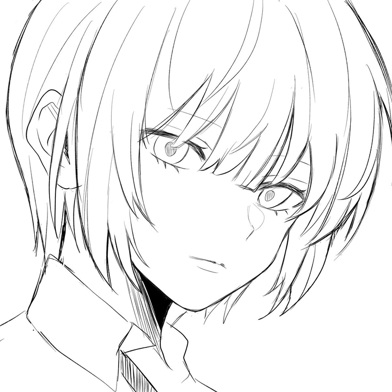 Hình anime không màu nghệ sĩ cùng thần sắc nổi bật