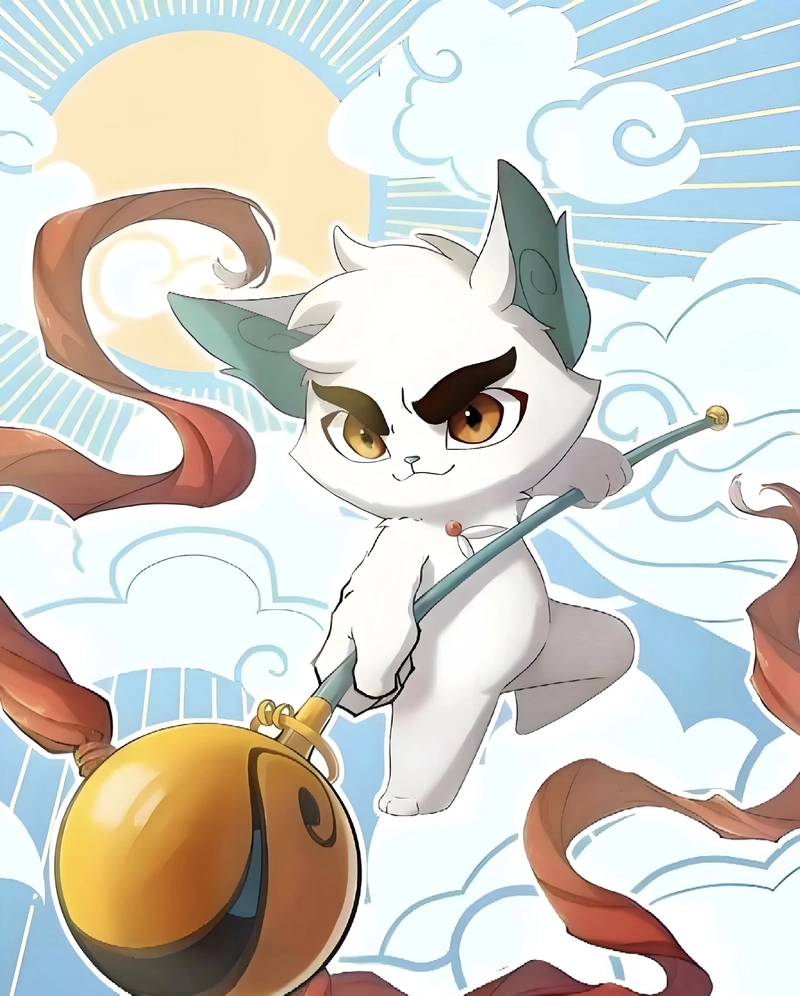 Hình mèo anime lấp lánh cùng bộ tai mèo đáng yêu