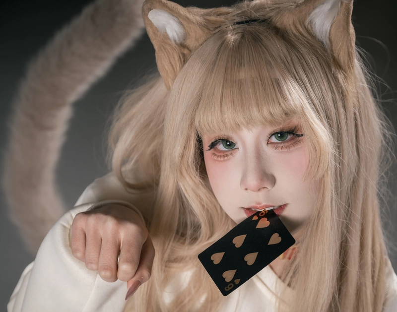 Hình ảnh biểu cảm tự nhiên mèo cosplay làm rõ khuôn mặt