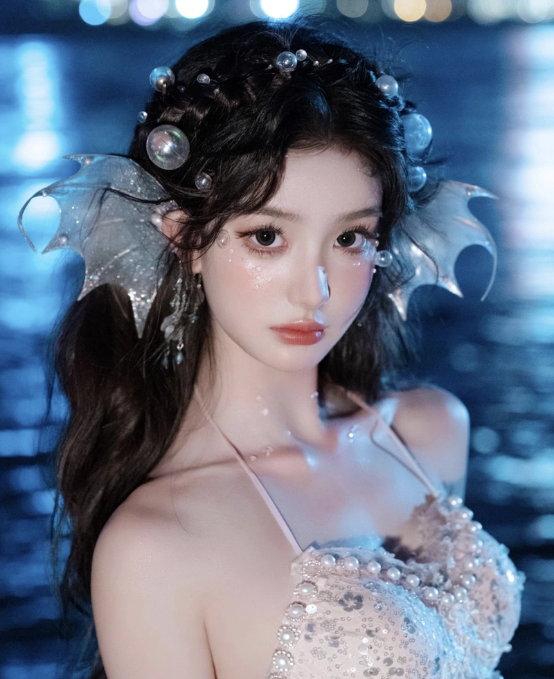 Hình ảnh nàng tiên cá cosplay với mái tóc bồng bềnh tự nhiên