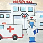 bệnh viện trong tranh về nghề bác sĩ đẹp