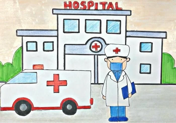bệnh viện trong tranh về nghề bác sĩ đẹp