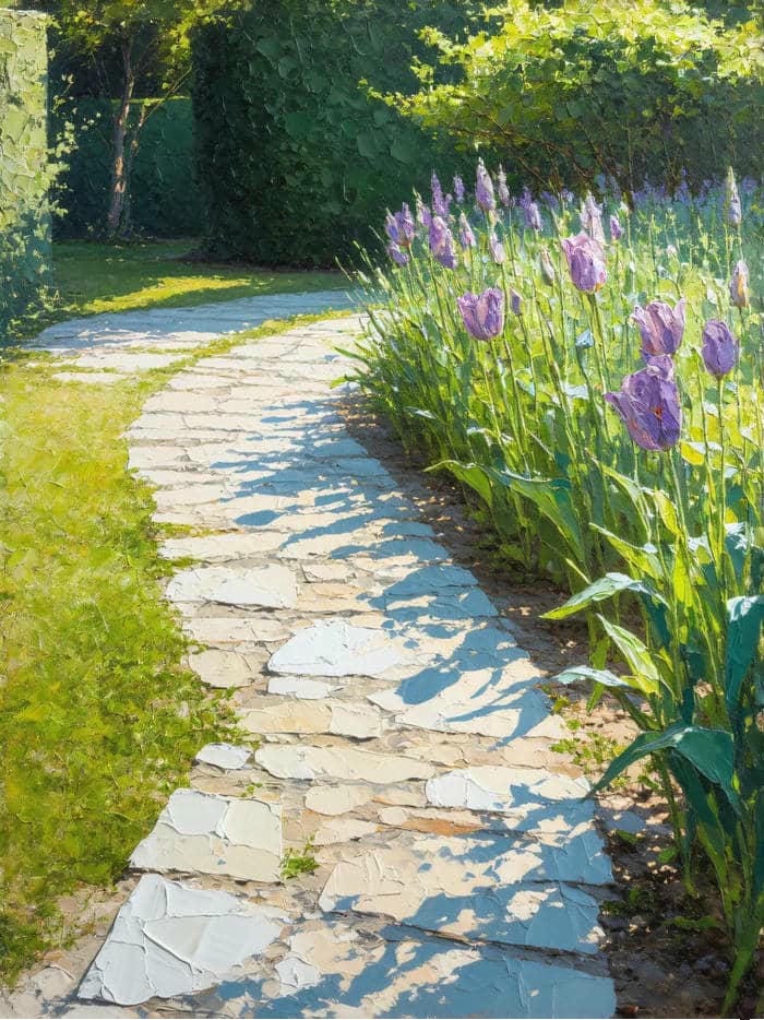 cảm hứng thiên nhiên từ hoa tulip tranh vẽ