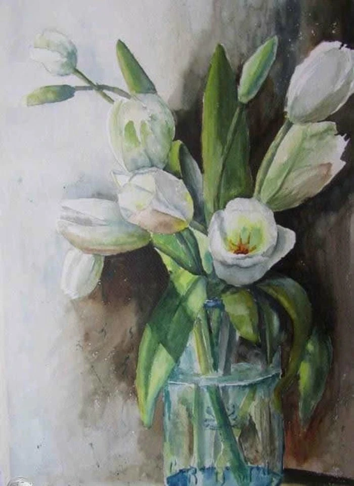 đề bài vẽ tranh tĩnh vật hoa tulip cho học sinh