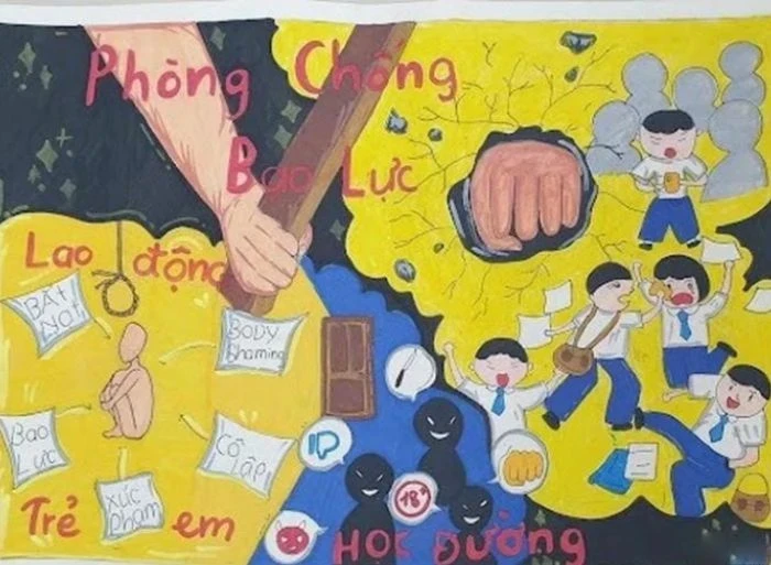 giáo dục học sinh bằng tranh vẽ phòng chống bạo lực học đường