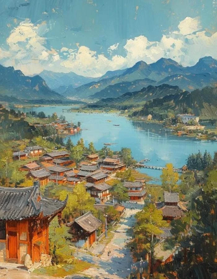 màu sắc mùa hè tranh vẽ phong cảnh mùa hè đẹp nhất