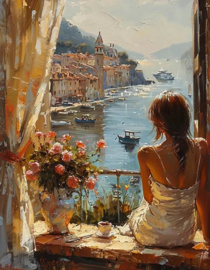 mẫu tranh vẽ phong cảnh dành cho lớp học