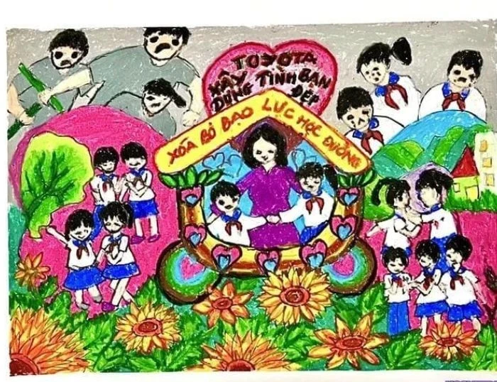 môi trường an toàn với tranh vẽ không bạo lực học đường