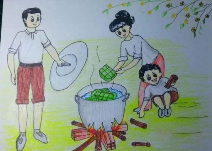 nét cảm xúc lan tỏa từ tranh vẽ gia đình