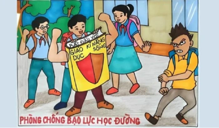 nhận thức học sinh qua tranh vẽ phòng ngừa bạo lực học đường