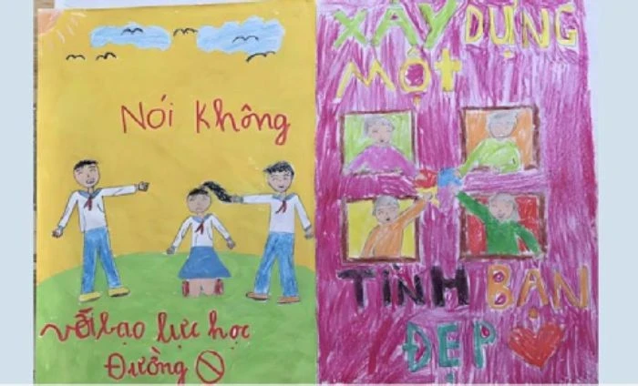 nội dung tuyên truyền qua tranh vẽ chống bạo lực học đường