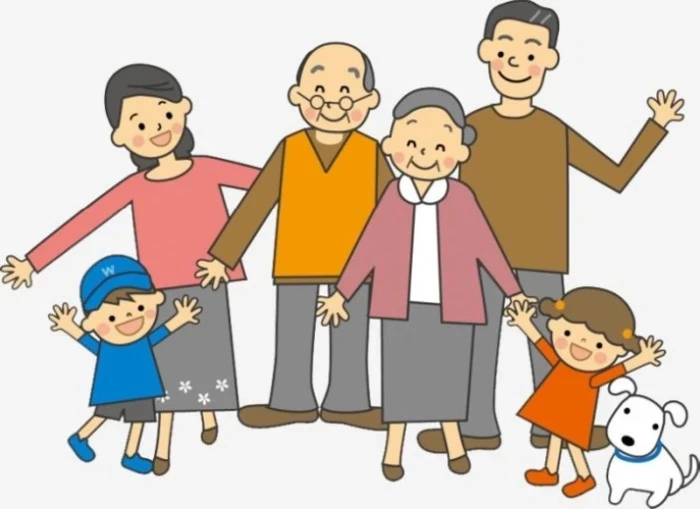 đời thường trong tranh vẽ gia đình của trẻ nhỏ