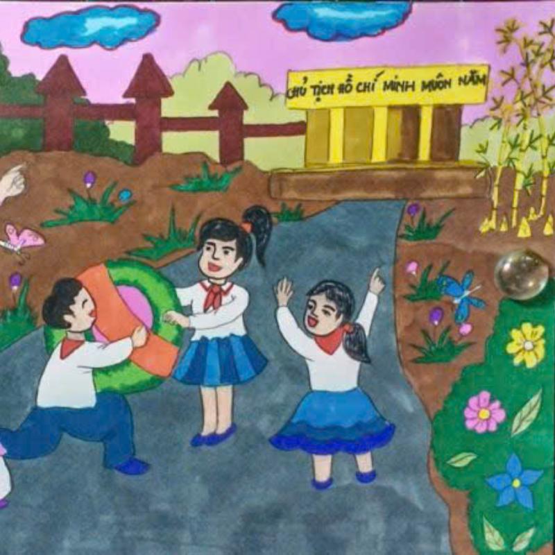 tô màu tranh vẽ lăng bác hồ thiếu nhi