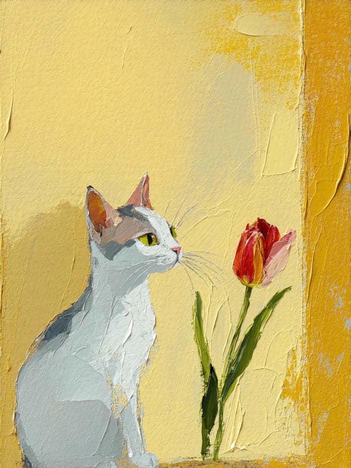 tranh phong cảnh lãng mạn vẽ tranh phong cảnh hoa tulip