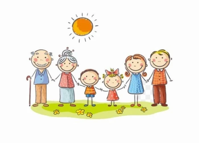 tranh vẽ gia đình cả nhà bên nhau
