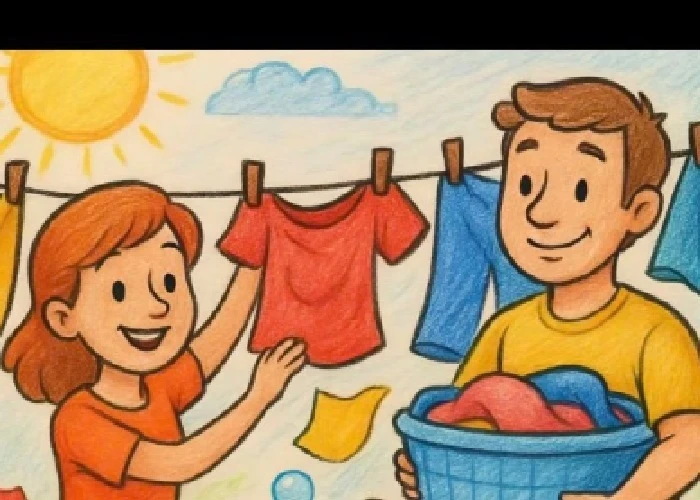tranh vẽ gia đình không gian sinh hoạt vợ chồng