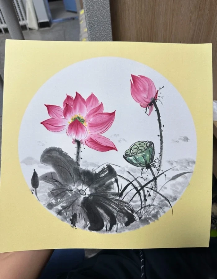 tranh vẽ hoa sen truyền thống Á Đông