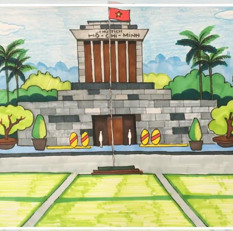 tranh vẽ lăng bác hồ gắn liền lịch sử