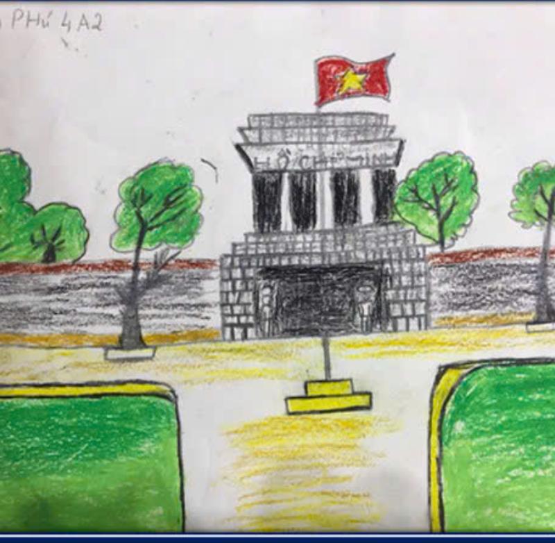 tranh vẽ lăng bác hồ tô màu rõ nét