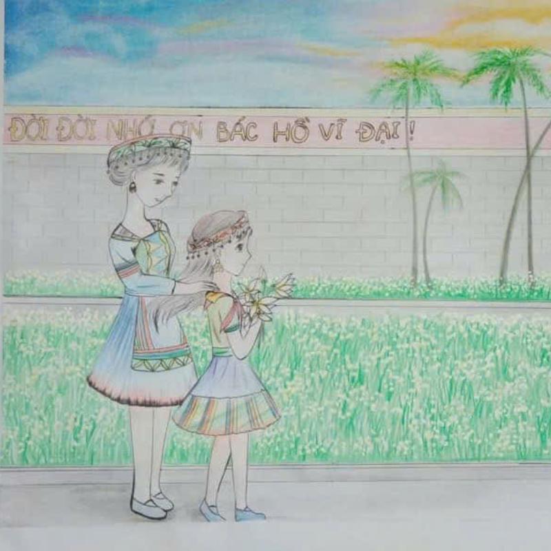 tranh vẽ lăng bác thể hiện lòng biết ơn