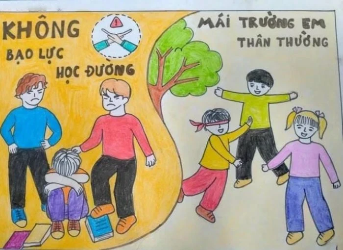 tranh vẽ phòng chống bạo lực học đường hướng thiện