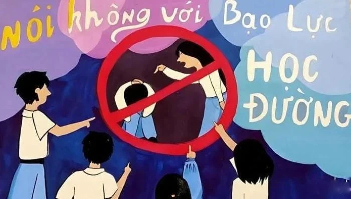 tranh vẽ về bạo lực học đường mang tính cảnh báo