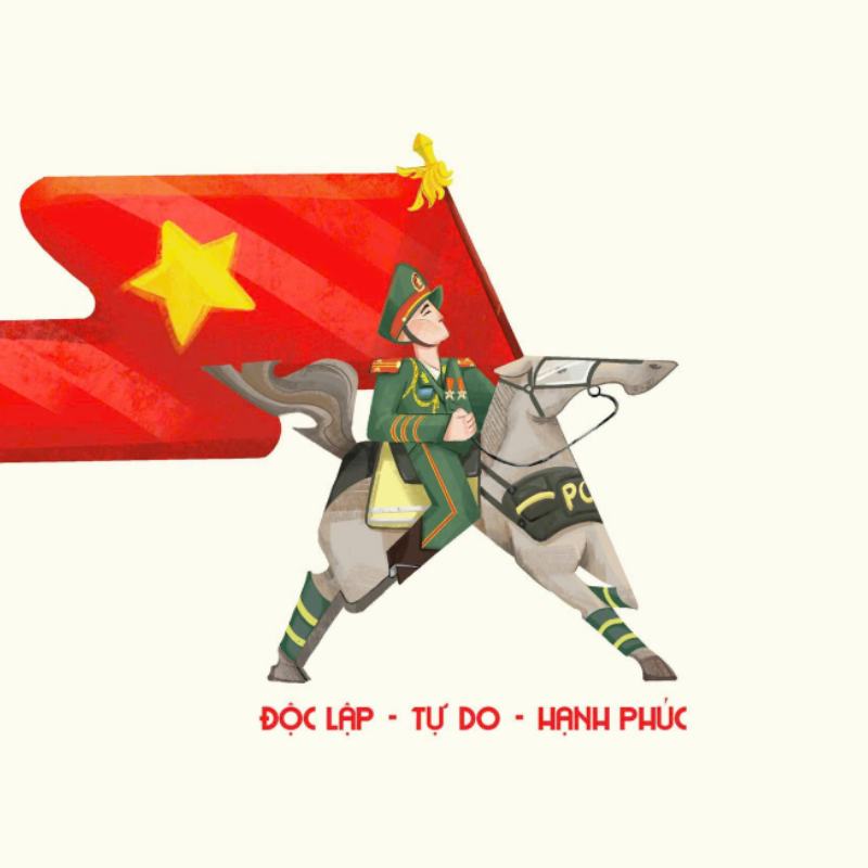 vẽ ngày quốc khánh bằng tranh thiếu nhi