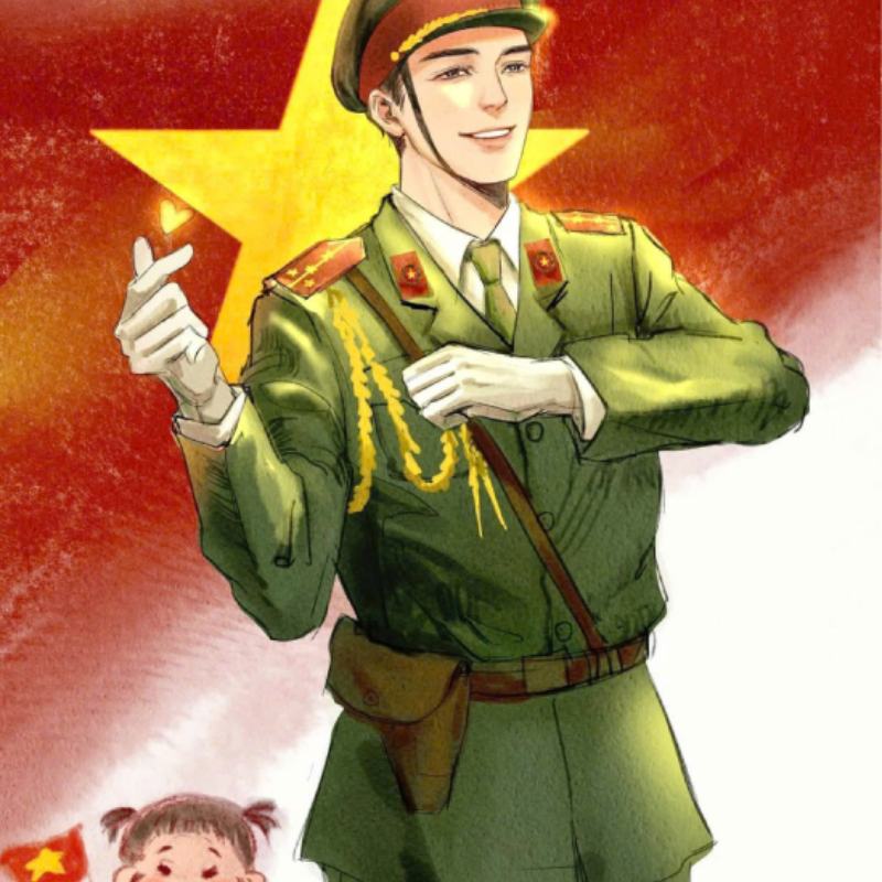 vẽ tranh ngày quốc khánh với chú công an