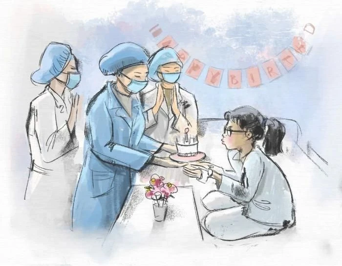 vẽ tranh về nghề bác sĩ khi tư vấn sức khỏe