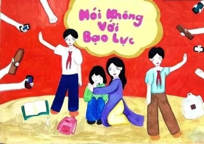 ý nghĩa xã hội tranh vẽ nói không với bạo lực học đường