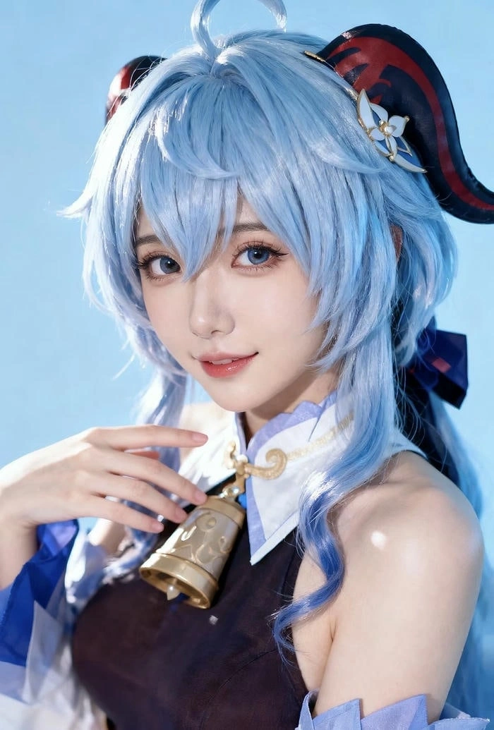 ảnh ganyu cosplay nụ cười xinh
