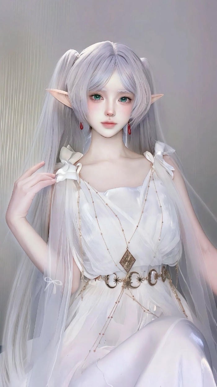 gái xinh cosplay Frieren mơ màng