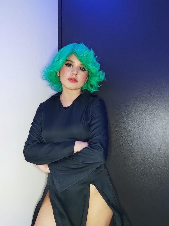 hình ảnh coslay tatsumaki phục trang bó