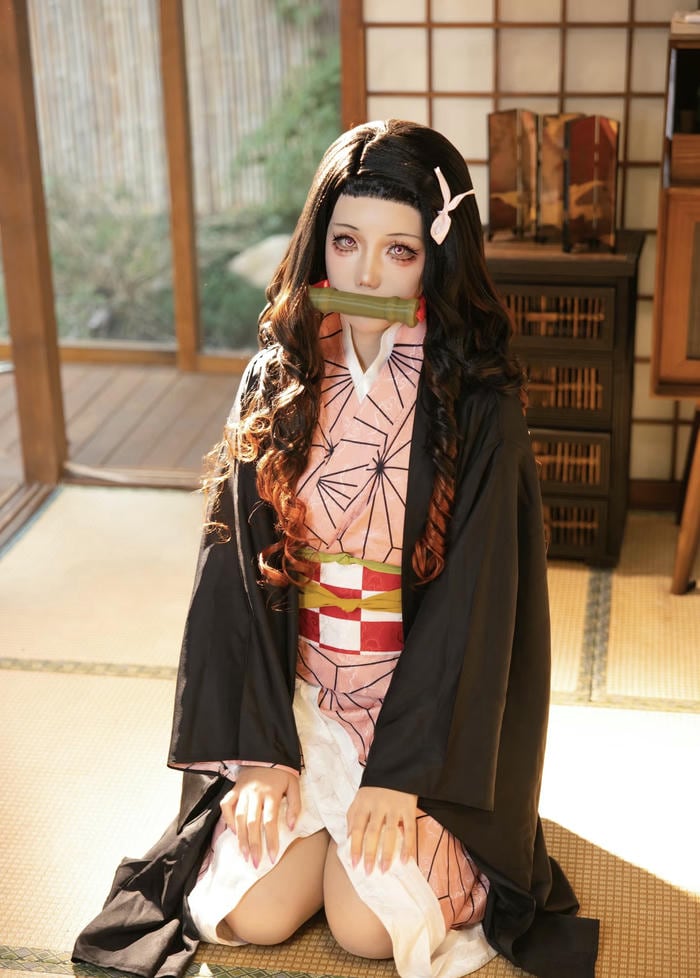 hình cosplay nezuko phụ kiện trúc