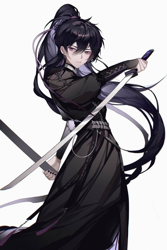 Ảnh anime nam cầm kiếm phong cách samurai