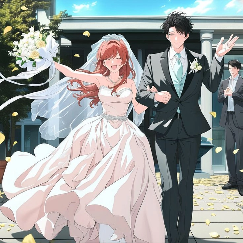 Ảnh cô dâu chú rể anime hạnh phúc viên mãn ngập tràn