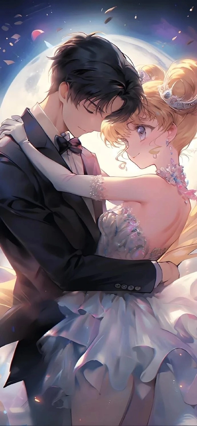 Ảnh cô dâu chú rể anime ngọt ngào dịu dàng lãng mạn